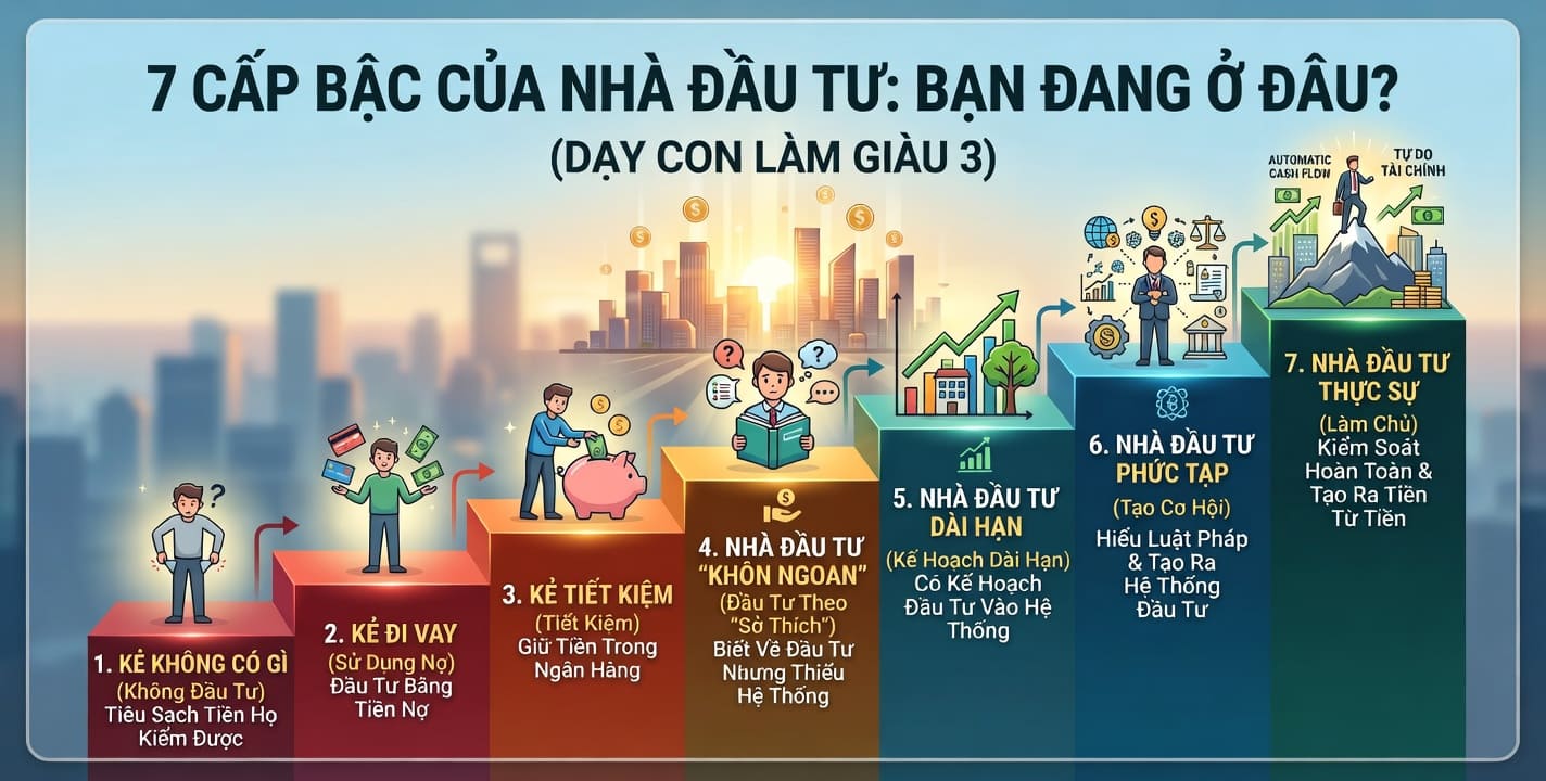 7 Cấp Bậc Của Nhà Đầu Tư - Bạn Đang Ở Đâu? -Dạy Con Làm Giàu 3 7 Cấp Bậc Của Nhà Đầu Tư: Bạn Đang Ở Đâu? (Dạy Con Làm Giàu 3)