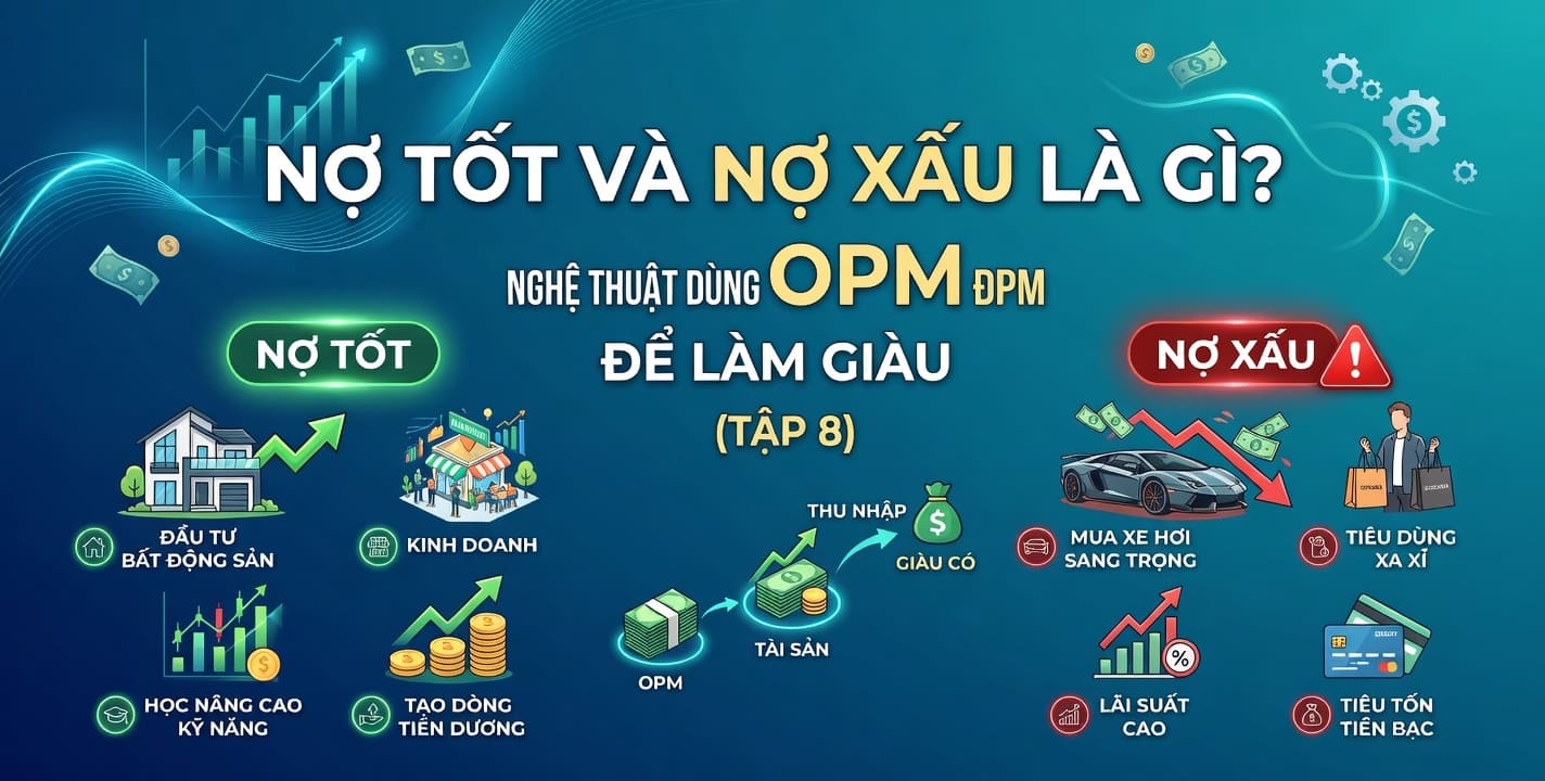 Nợ Tốt Và Nợ Xấu Là Gì? Nghệ Thuật Dùng OPM Để Làm Giàu -Tập 8 Nợ Tốt Và Nợ Xấu Là Gì? Nghệ Thuật Dùng OPM Để Làm Giàu (Tập 8)